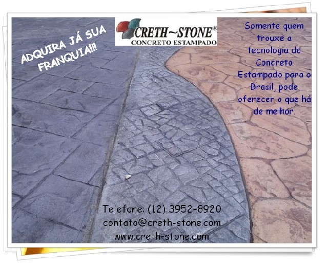Foto 1 - Franquia creth stone - piso em concreto estampado